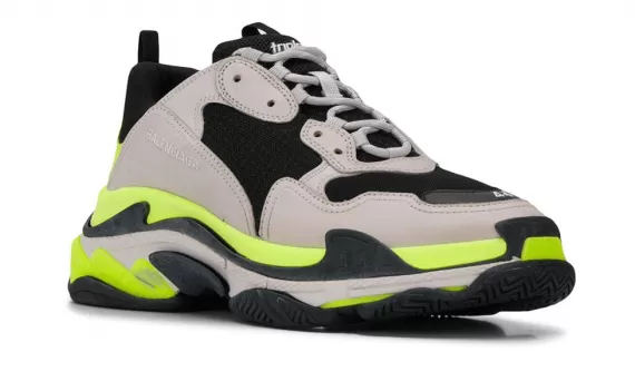 Women's Balenciaga Triple S Sneakers in 4 Colors - GREY, YELLOW, FLUO, and BLACK - Shop Now and Enjoy Discount!