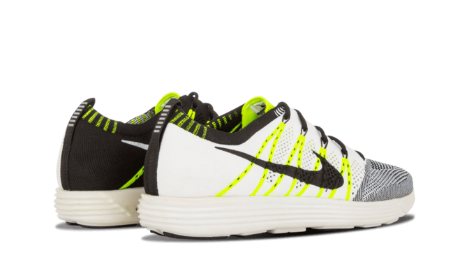 Fashion Designer Online Shop - Men's Nike Lunar Fly Knit HTM NRG WHITE BLACK-VOLT!