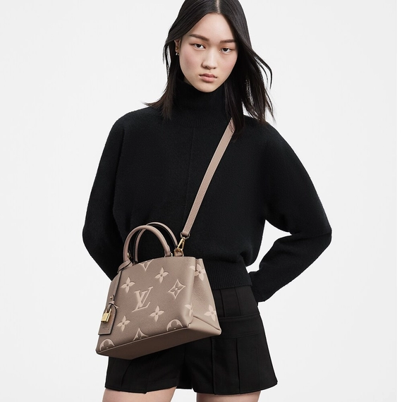 Shop Now: Louis Vuitton Petit Palais Tourterelle/Creme for Women