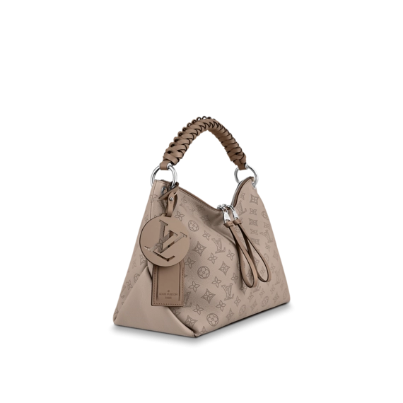 Women's Designer Bag - Louis Vuitton Beaubourg Hobo MM Galet Gray On Sale