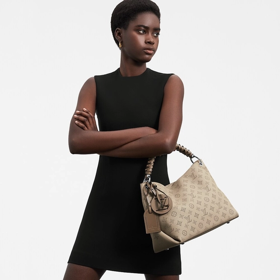 Discounted Women's Louis Vuitton Beaubourg Hobo MM Galet Gray Bag