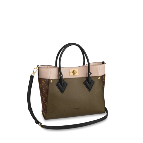 Shop Louis Vuitton On My Side MM for Women's with Discount - Laurier Green/Toffee Latte Beige