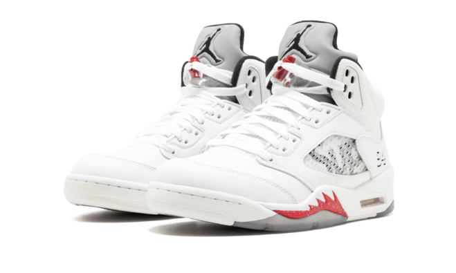 Discounted Men's Air Jordan 5 Retro - Supreme WHITE/BLACK-VARSITY RED!