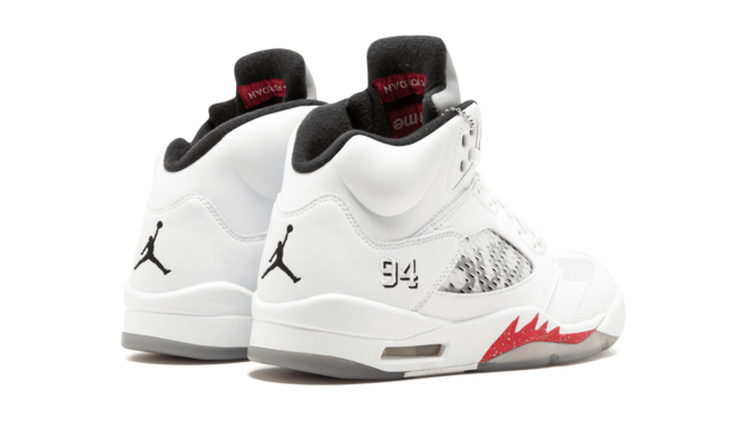 Latest Men's Air Jordan 5 Retro - Supreme WHITE/BLACK-VARSITY RED, Get Discount!