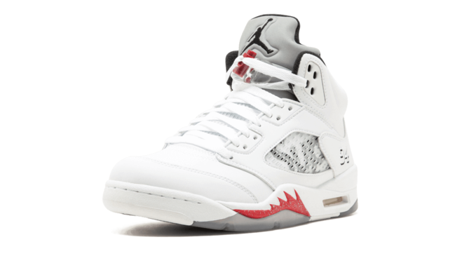 Women's Air Jordan 5 Retro - Supreme WHITE/BLACK-VARSITY RED, Get Discount at Fashion Designer Online Shop!