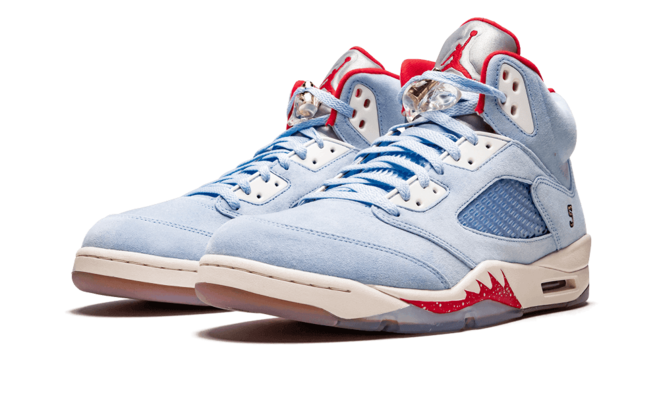 Women's Jordan Air Jordan 5 Retro - TROPHY ROOM ICE BLUE/UNIVERSITY RED-SAIL-M - Shop Now