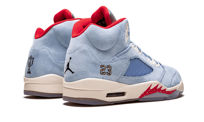 Women's Jordan Air Jordan 5 Retro - TROPHY ROOM ICE BLUE/UNIVERSITY RED-SAIL-M - Get Yours Now