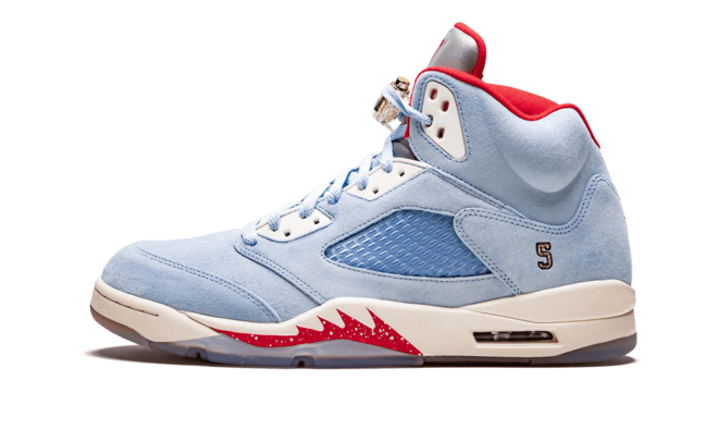 Jordan Air Jordan 5 Retro - TROPHY ROOM ICE BLUE/UNIVERSITY RED-SAIL-M for Men's - Shop Now and Save!