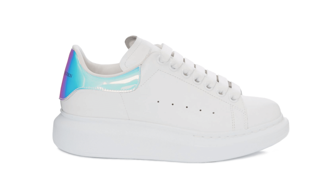 Alexander McQueen Women's Oversized Sneaker White/Shock Pink - Get Discount!