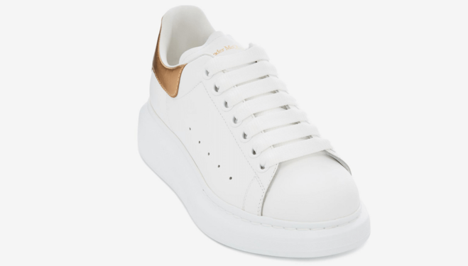 Women's Alexander McQueen Oversized Sneaker - Light Gold/White On Sale