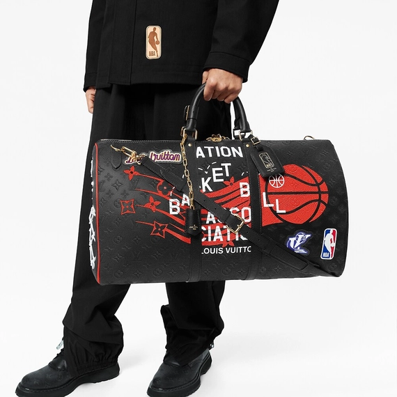 Men's Fashion: LVxNBA Keepall Bandouliere 55 - Get Now!