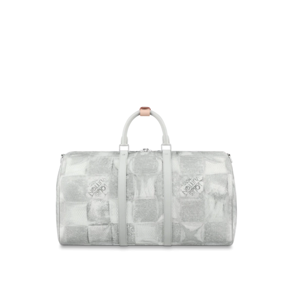 Men's Luxury Louis Vuitton Keepall Bandouliere 50 Stone Gray Bag On Sale!