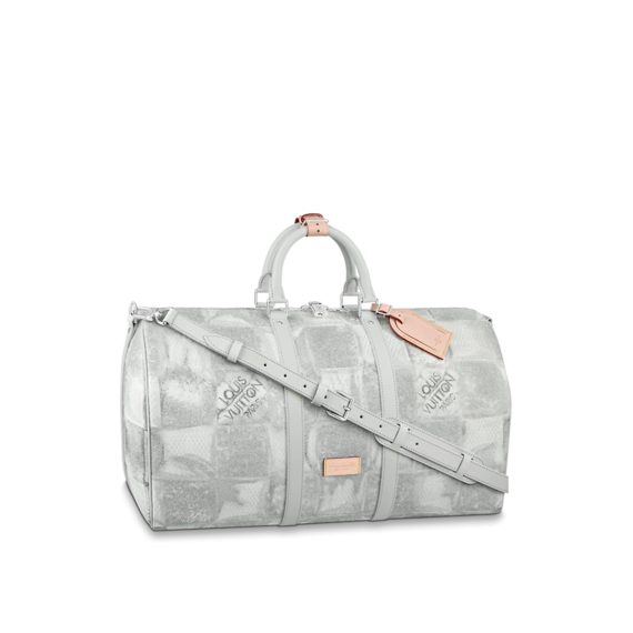 Discounted Louis Vuitton Keepall Bandouliere 50 Stone Gray - Men's Luxury Bag