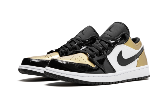 Mens Air Jordan 1 Low - Gold Toe BLACK/GOLD-BLACK - Buy Now and Save Money