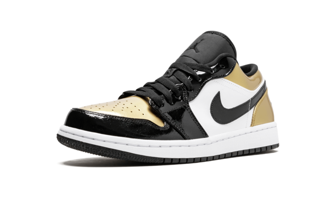 Grab Discount on Mens Air Jordan 1 Low - Gold Toe BLACK/GOLD-BLACK Shoes