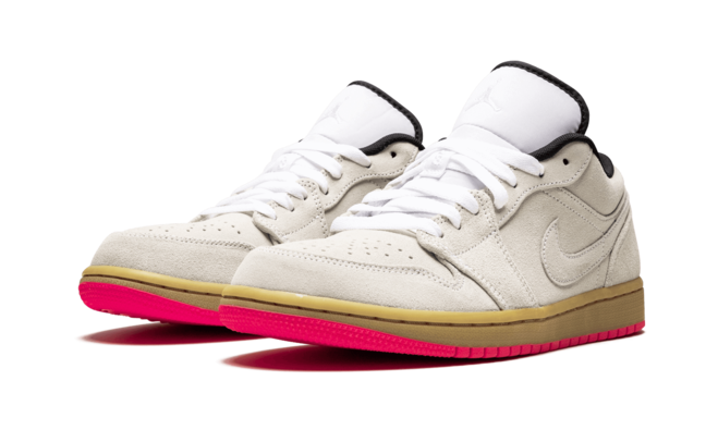 Men's Air Jordan 1 Low - Hyper Pink WHITE/WHITE-GUM YELLOW Available Now with Discount!