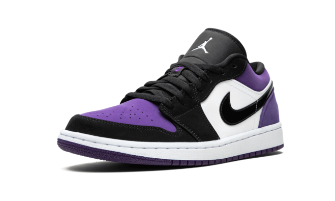 Look Fabulous with Women's Air Jordan 1 Low - Court Purple WHITE/BLACK-COURT PURPLE!