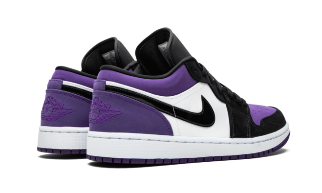Men's Streetwear Style - Air Jordan 1 Low - Court Purple & White/Black.