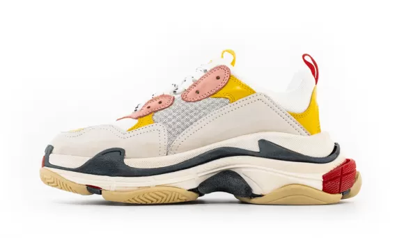 Look Stylish with Men's Balenciaga Triple S White/ Ecru/ Black - Shop Discounted Now!