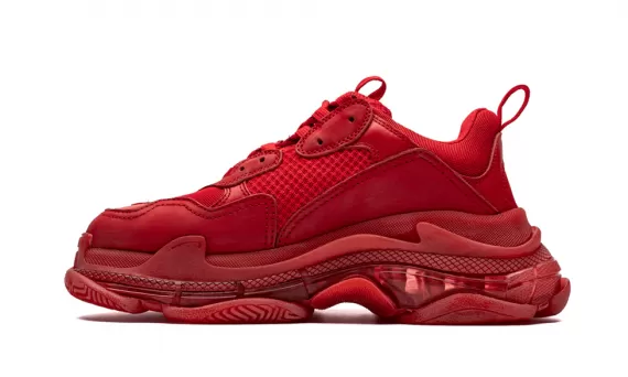 Look your best with Balenciaga Triple S - Clear Sole Red for men's!