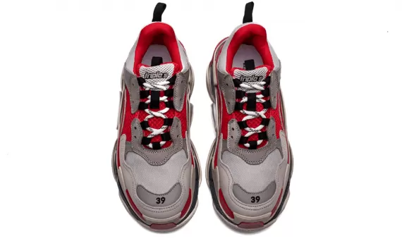 Buy Men's Gray Red Balenciaga Triple S Trainer Online