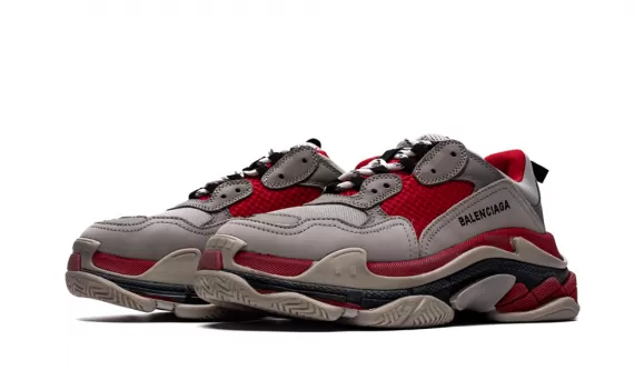 Men's Balenciaga Triple S Trainer Gray Red for Sale