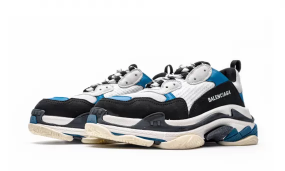 Upgrade Your Style with Balenciaga Triple S - Black/Blue at a Discount!