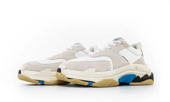 Grab the Discounted Balenciaga Triple S Trainer White/Blue/Black for Men's Today