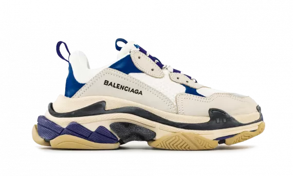 Women's Balenciaga Triple S Trainer White Navy Purple - Get 20% Discount at Shop!