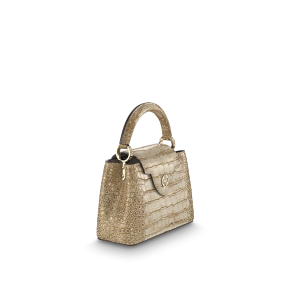 Discounted Women's Louis Vuitton Capucines Mini White Gold Color - Shop Now!