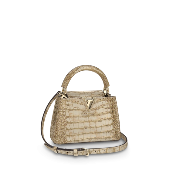 Women's Louis Vuitton Capucines Mini White Gold Color - Shop Now and Enjoy Discount!