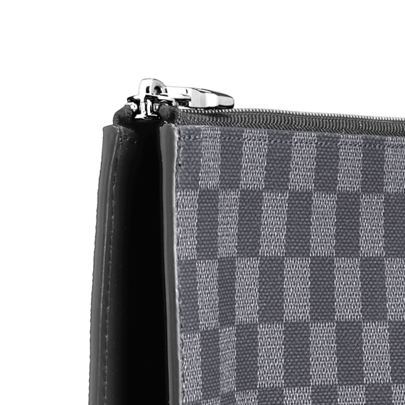 Buy the stylish Louis Vuitton POCHETTE JOUR GM for men's with silver color metallic pieces.