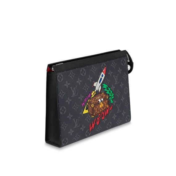 Shop Now and Get Discount on Men's Louis Vuitton Pochette Voyage MM with Silver-color hardware!
