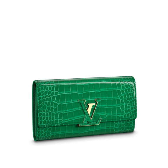 Women's Louis Vuitton Capucines Wallet Emeraude Green - Shop Discount Now!
