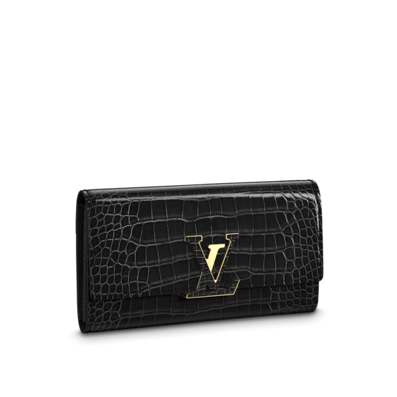 Shop Women's Louis Vuitton Capucines Wallet Black and Get Discount!