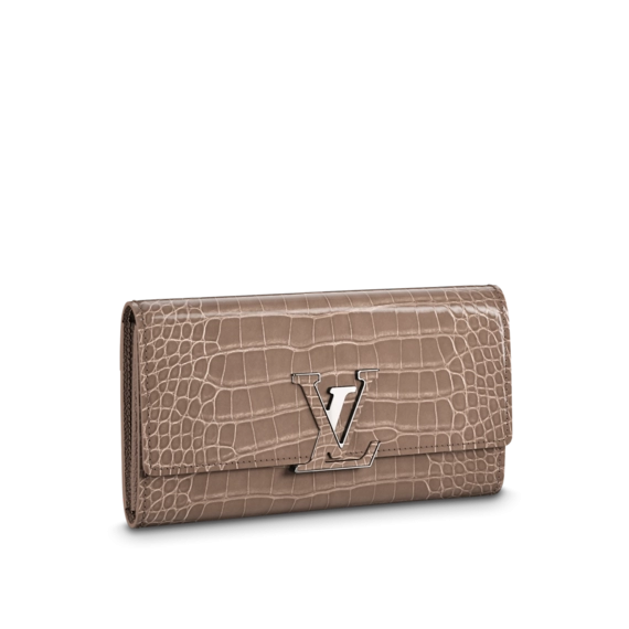 Get the Louis Vuitton Capucines Wallet Taupe Brown for Women's Now!