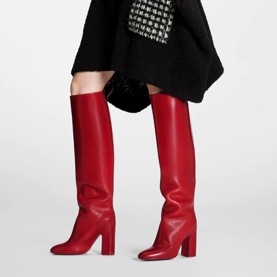 Women's Red Louis Vuitton Donna High Boot - On Sale Now!