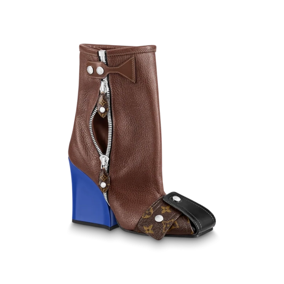 Luxury Louis Vuitton Patti Wedge Half Boot Brown for Women - Get the Latest Designer Look Now!