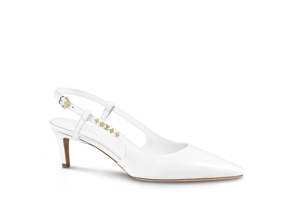 Buy a pair of stylish Louis Vuitton Signature Slingback Pumps in White for Women's at the online shop!