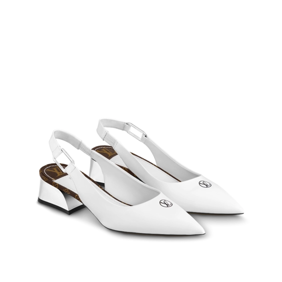 Sophisticated Look with Louis Vuitton Magnetic Slingback Pump White