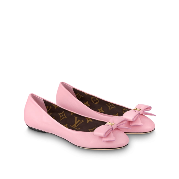 Women's Luxury Footwear - Louis Vuitton Popi Flat Ballerina Rose Clair Pink - Get Discount!