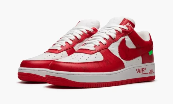 Get Women's Louis Vuitton AIR FORCE 1 Low Virgil Abloh - White/Red on Sale