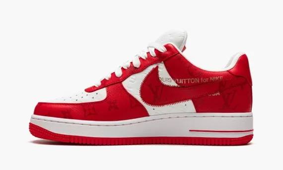 Women's Louis Vuitton AIR FORCE 1 Low Virgil Abloh - White/Red Sale at Online Shop