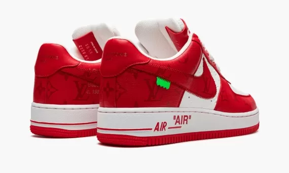 Women's Louis Vuitton AIR FORCE 1 Low Virgil Abloh - White/Red for Sale