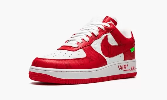 Women's Fashion - Louis Vuitton AIR FORCE 1 Low Virgil Abloh - White/Red Sale