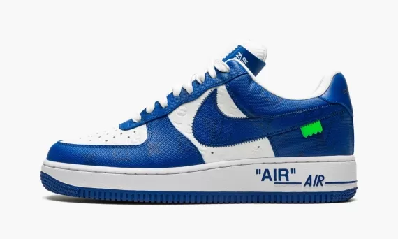 Shop the Louis Vuitton AIR FORCE 1 Low Virgil Abloh - White/Blue for Men's Now!