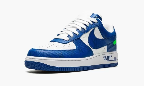 Men's Louis Vuitton AIR FORCE 1 Low Virgil Abloh - White/Blue Now Available!