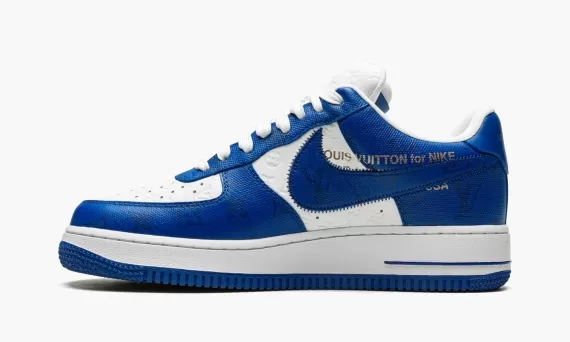 Shop Men's Louis Vuitton AIR FORCE 1 Low Virgil Abloh - White/Blue Online!