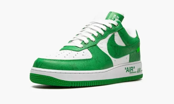 Women's Louis Vuitton AIR FORCE 1 Low Virgil Abloh - White/Green - Get It Now!