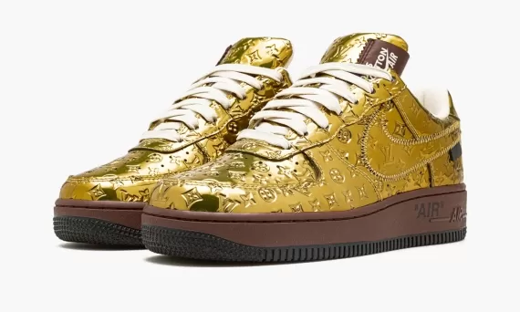 Sale on Louis Vuitton AIR FORCE 1 Low Virgil Abloh - Metallic Gold for Women's